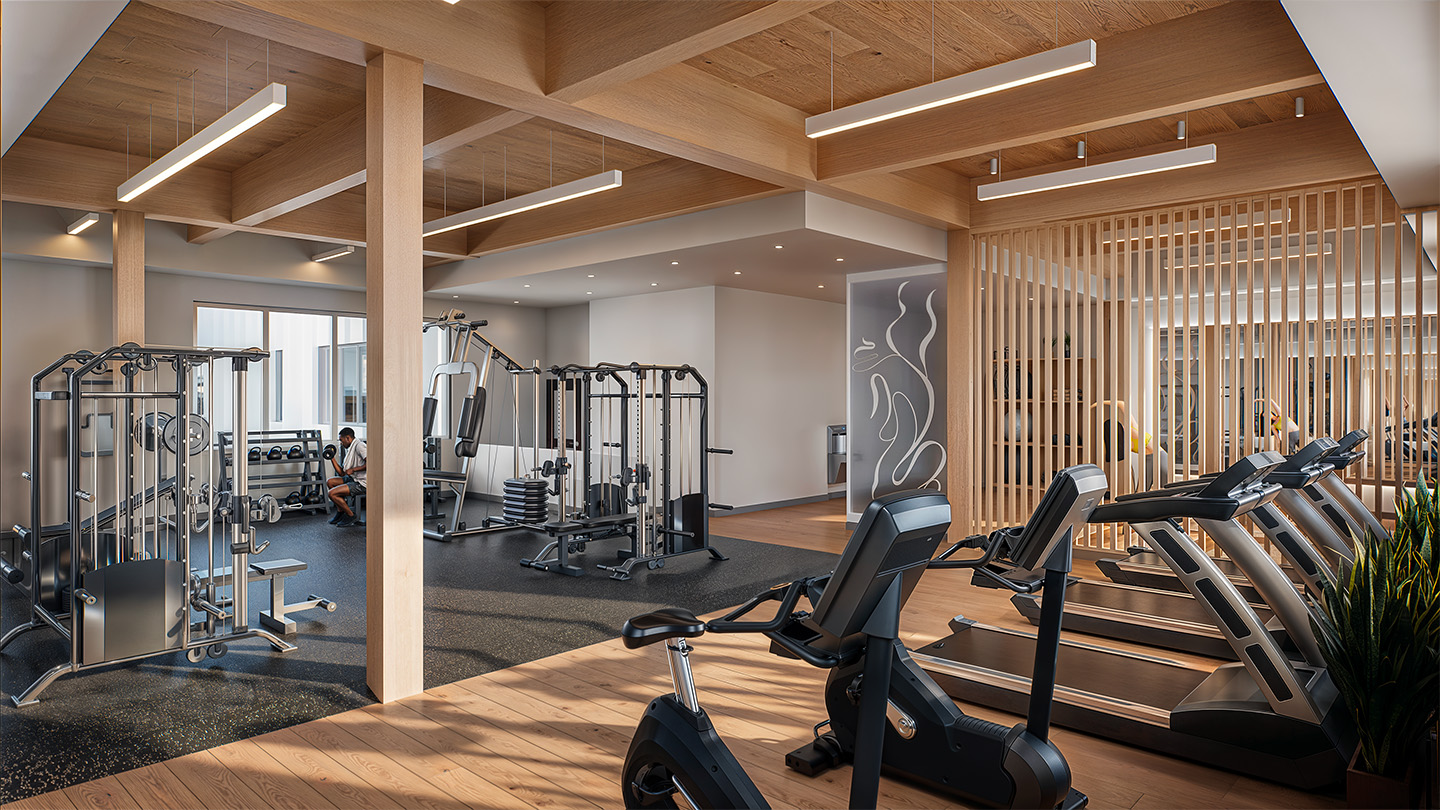 Salle de sport, gym intérieur